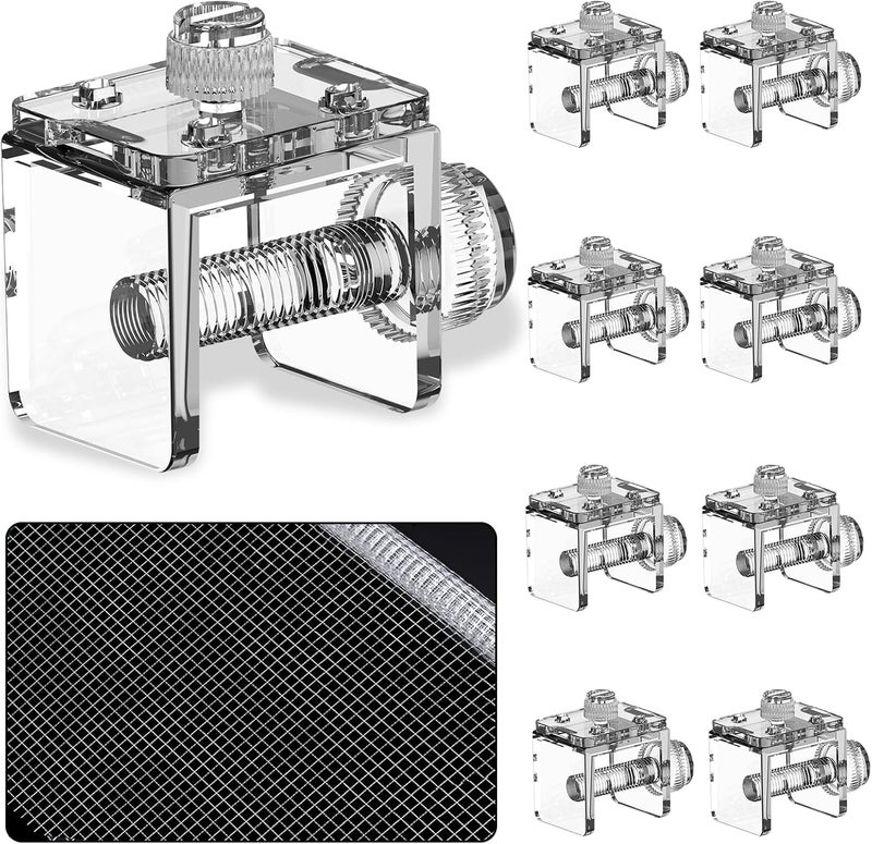 NestBasics DIY Aquarium Hood 8pcs Aquarium Fish Tank Hood Screen Cover net Clip Holder and 2.15 Feet X 1.73 Feet Aquarium lid top net Kits Suitable for Rimless and rimed Tank - Image 1